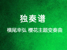 横尾幸弘《樱花主题变奏曲》吉他谱C调吉他指弹独奏谱_考级六级