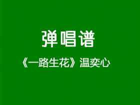 温奕心《一路生花》吉他谱G调吉他弹唱谱