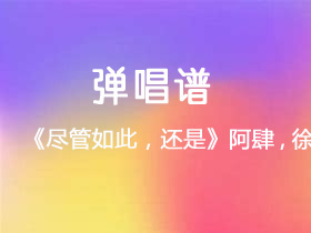 阿肆,徐佳莹《尽管如此，还是》吉他谱C调吉他弹唱谱