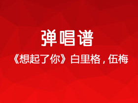 白里格,伍梅《想起了你》吉他谱C调吉他弹唱谱