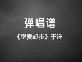 于洋《望爱却步》吉他谱C调吉他弹唱谱