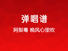 阿梨粤《晚风心里吹》吉他谱G调吉他弹唱谱